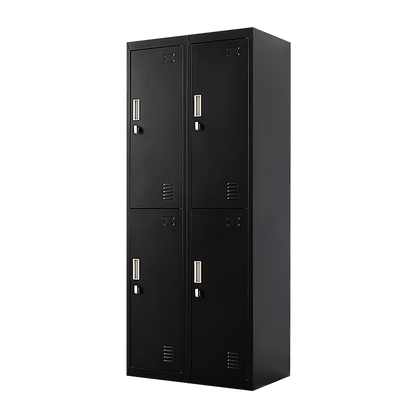 Four-Door Office Locker - Black - Cosy Abode