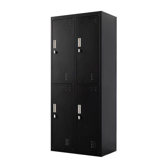 Four-Door Office Locker - Black - Cosy Abode