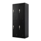 Four-Door Office Locker - Black - Cosy Abode