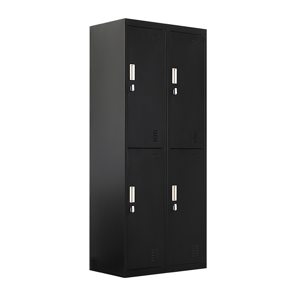 Four-Door Office Locker - Black - Cosy Abode