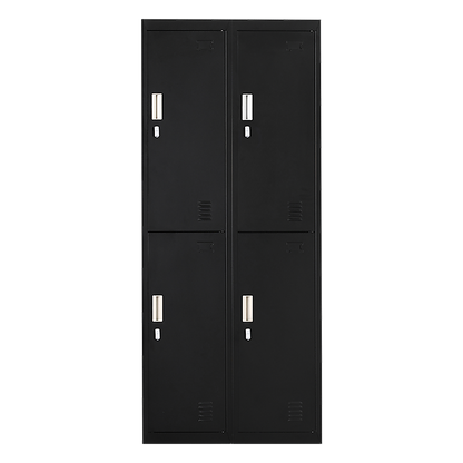 Four-Door Office Locker - Black - Cosy Abode
