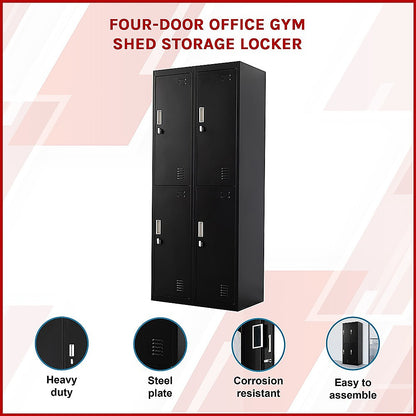 Four-Door Office Locker - Black - Cosy Abode