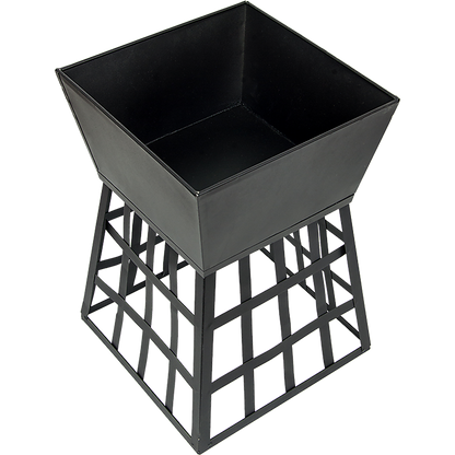 Black Fire Pit Square Log Patio Garden Heater Outdoor Table Top BBQ Camping - Cosy Abode