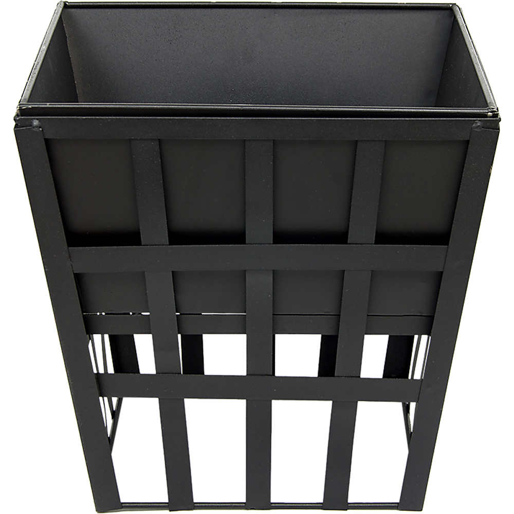 Black Fire Pit Square Log Patio Garden Heater Outdoor Table Top BBQ Camping - Cosy Abode