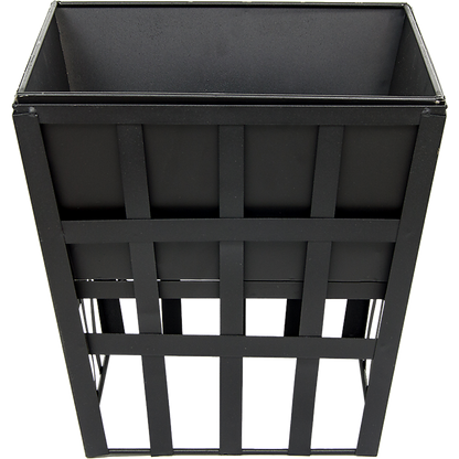 Black Fire Pit Square Log Patio Garden Heater Outdoor Table Top BBQ Camping - Cosy Abode