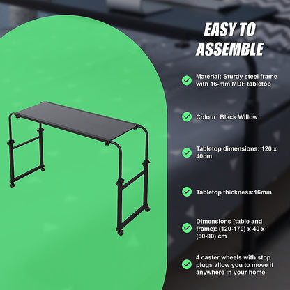 Overbed Table Work Laptop Desk with Wheels - Cosy Abode