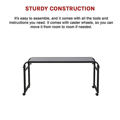 Overbed Table Work Laptop Desk with Wheels - Cosy Abode