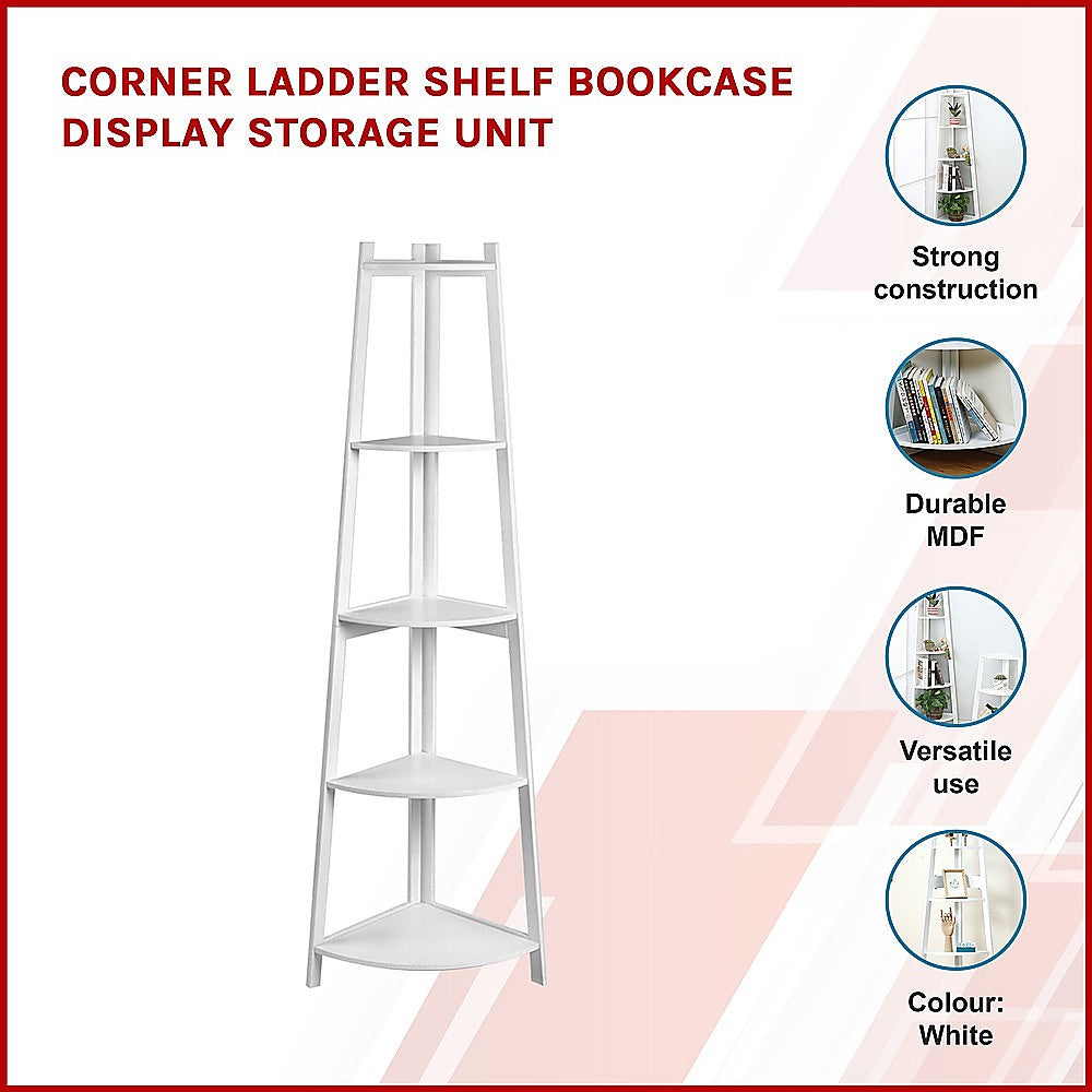 Corner Ladder Shelf Bookcase Display Storage Unit - Cosy Abode