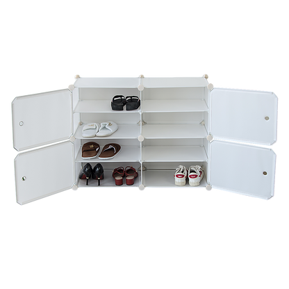 White Cube DIY Shoe Cabinet Rack Storage Portable Stackable Organiser Stand - Cosy Abode