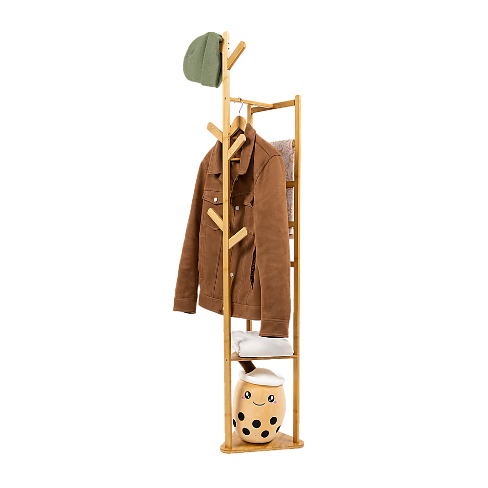 Wooden Tree Clothes Rack, Bag Hook and Hat Rack - Cosy Abode