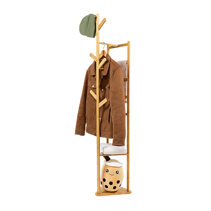 Wooden Tree Clothes Rack, Bag Hook and Hat Rack - Cosy Abode
