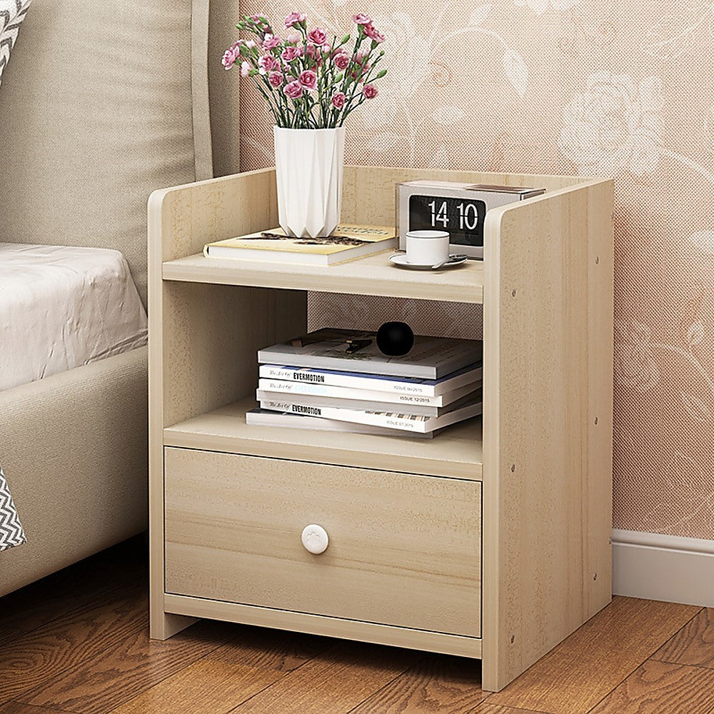 Bedside Tables Drawers Side Table Bedroom Furniture Nightstand Wood Unit - Cosy Abode