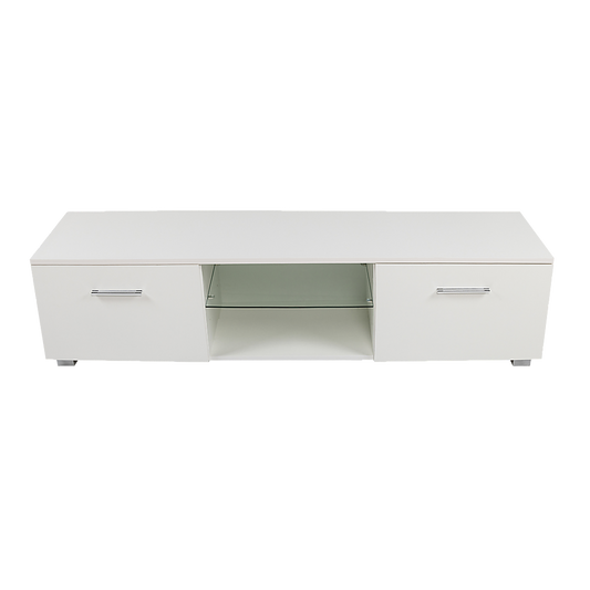TV Cabinet Entertainment Unit Stand High Gloss Storage Shelf 140cm White - Cosy Abode