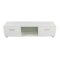TV Cabinet Entertainment Unit Stand High Gloss Storage Shelf 140cm White - Cosy Abode