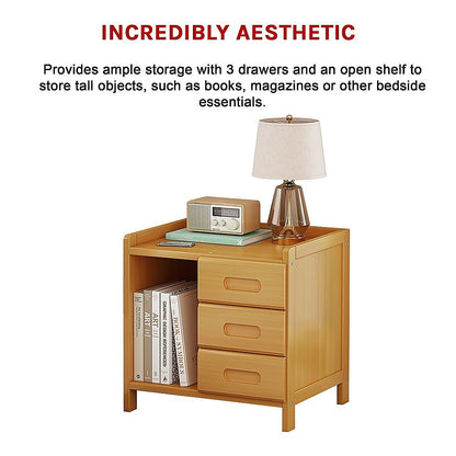 Bamboo Bedside Table Nightstand Storage Bedroom Sofa Side Stand - Cosy Abode