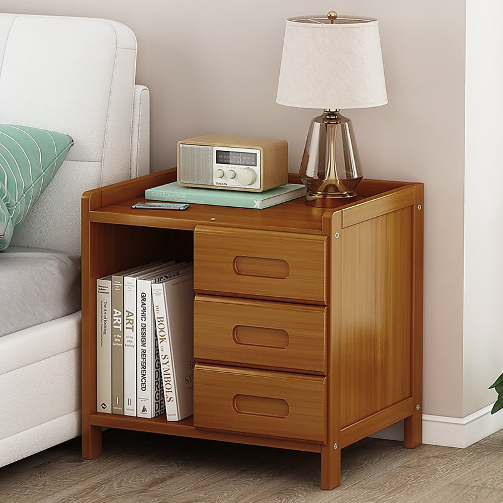 Bamboo Bedside Table Nightstand Storage Bedroom Sofa Side Stand - Cosy Abode