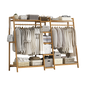 Portable Clothes Rack Coat Garment Stand Bamboo Rail Hanger Airer Closet - Cosy Abode