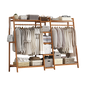 Portable Clothes Rack Coat Garment Stand Bamboo Rail Hanger Airer Closet - Cosy Abode