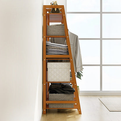 Portable Clothes Rack Coat Garment Stand Bamboo Rail Hanger Airer Closet - Cosy Abode