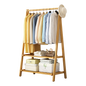 Portable Clothes Rack Coat Garment Stand Bamboo Rail Hanger Airer Closet - Cosy Abode