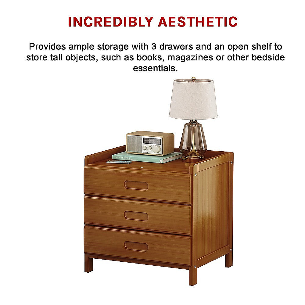 Bamboo Bedside Table Nightstand Storage Bedroom Sofa Side Stand - Cosy Abode