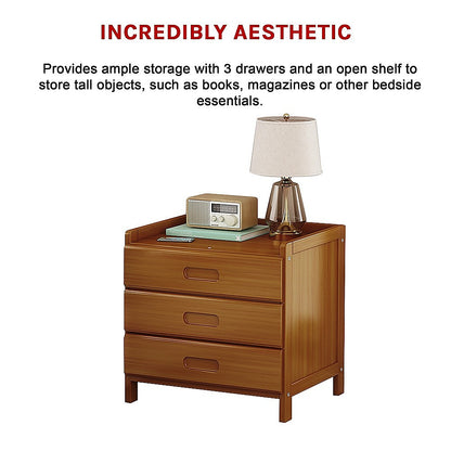 Bamboo Bedside Table Nightstand Storage Bedroom Sofa Side Stand - Cosy Abode