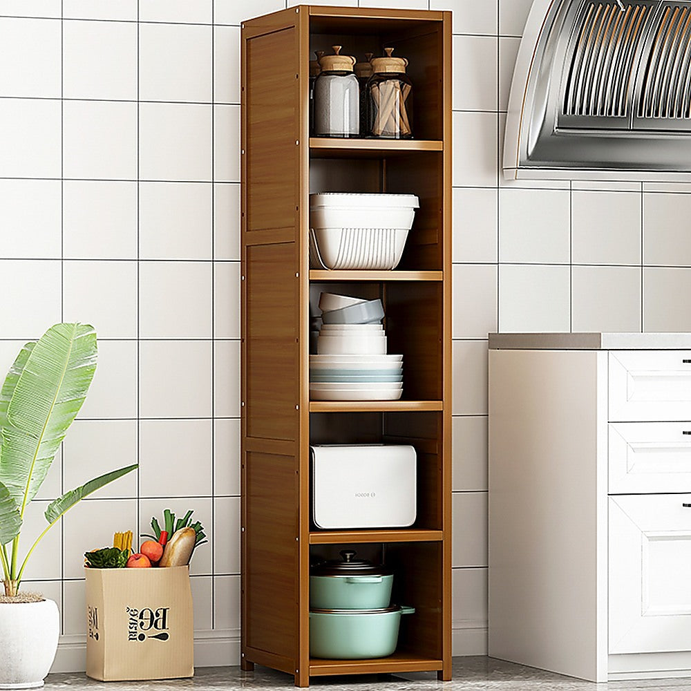 Bamboo Shelf Bookcase Display Storage Rack Stand Livingroom Bedroom - Cosy Abode