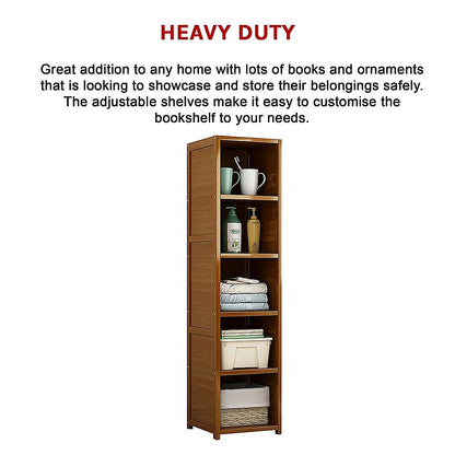 Bamboo Shelf Bookcase Display Storage Rack Stand Livingroom Bedroom - Cosy Abode