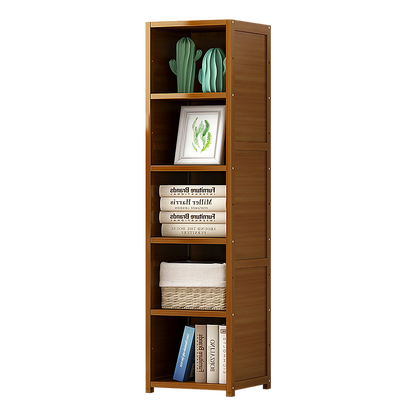 Bamboo Shelf Bookcase Display Storage Rack Stand Livingroom Bedroom - Cosy Abode