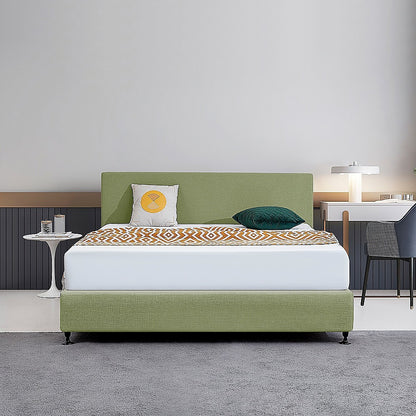 Linen Fabric King Bed Deluxe Headboard Bedhead - Olive Green - Cosy Abode
