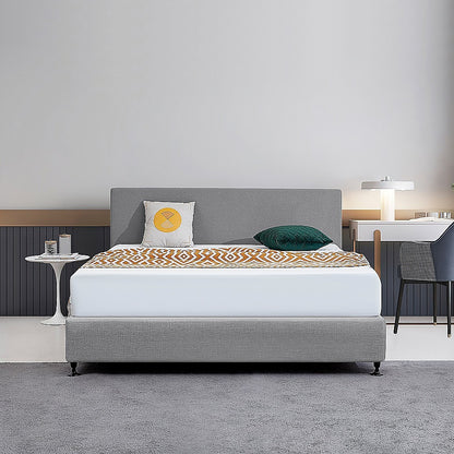Linen Fabric King Bed Deluxe Headboard Bedhead - Night Ash - Cosy Abode
