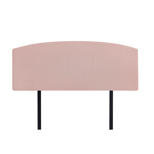 Linen Fabric Double Bed Curved Headboard Bedhead - Pale Pink - Cosy Abode