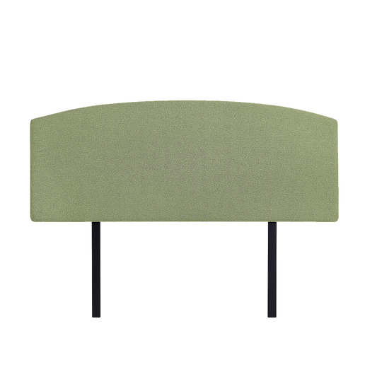 Linen Fabric Double Bed Curved Headboard Bedhead - Olive Green - Cosy Abode