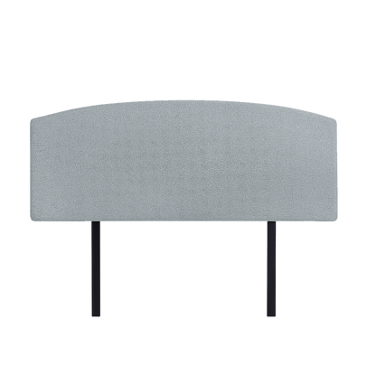 Linen Fabric Double Bed Curved Headboard Bedhead - Stone Grey - Cosy Abode