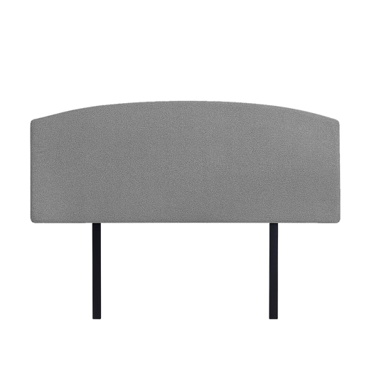 Linen Fabric Double Bed Curved Headboard Bedhead - Night Ash - Cosy Abode