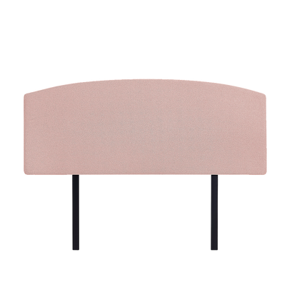 Linen Fabric Queen Bed Curved Headboard Bedhead - Pale Pink - Cosy Abode