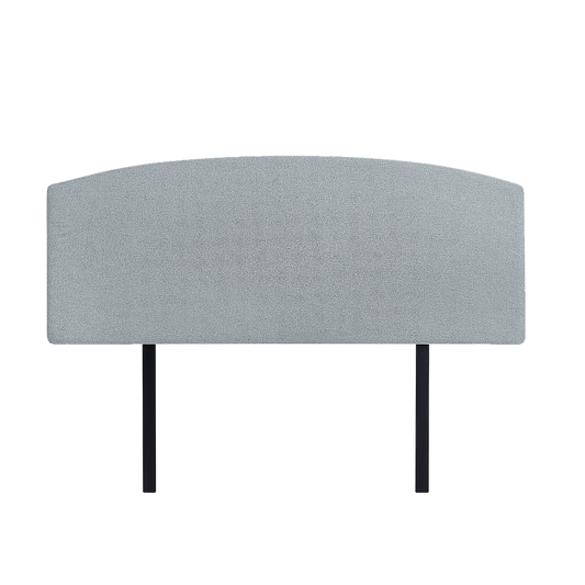Linen Fabric Queen Bed Curved Headboard Bedhead - Stone Grey - Cosy Abode