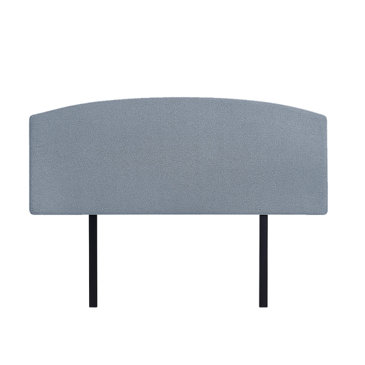 Linen Fabric Queen Bed Curved Headboard Bedhead - Berlin Blue - Cosy Abode