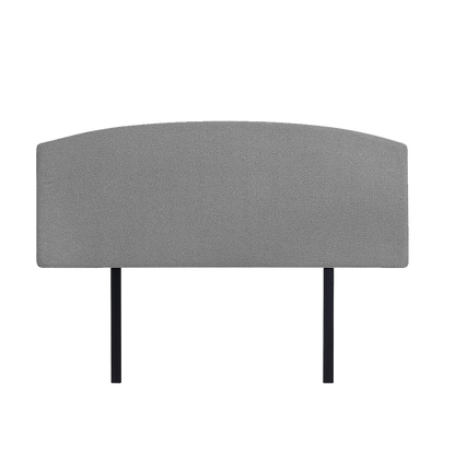 Linen Fabric Queen Bed Curved Headboard Bedhead - Night Ash - Cosy Abode