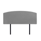 Linen Fabric Queen Bed Curved Headboard Bedhead - Night Ash - Cosy Abode