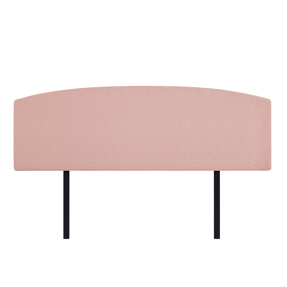 Linen Fabric King Bed Curved Headboard Bedhead - Pale Pink - Cosy Abode