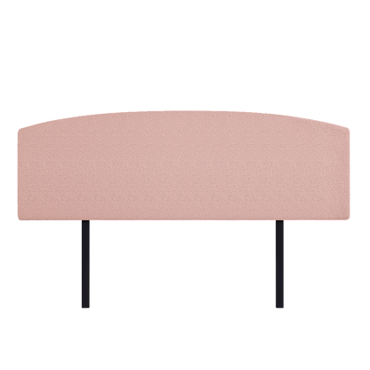 Linen Fabric King Bed Curved Headboard Bedhead - Pale Pink - Cosy Abode