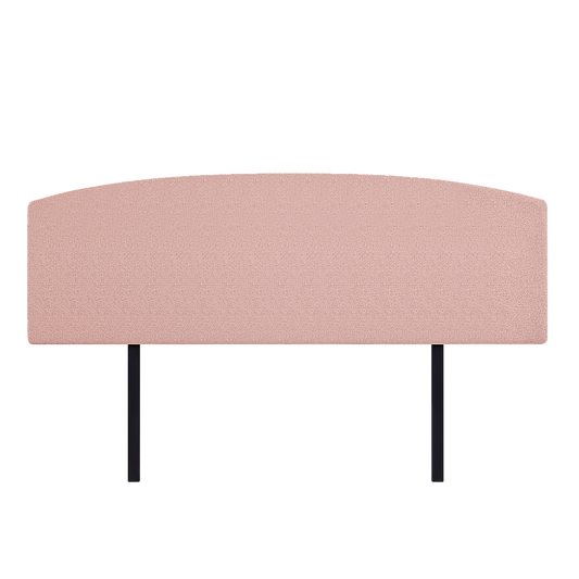 Linen Fabric King Bed Curved Headboard Bedhead - Pale Pink - Cosy Abode
