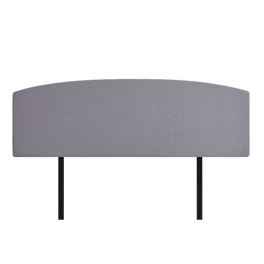 Linen Fabric King Bed Curved Headboard Bedhead - Slate Ash - Cosy Abode