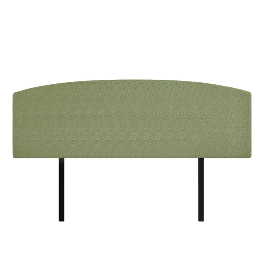 Linen Fabric King Bed Curved Headboard Bedhead - Olive Green - Cosy Abode