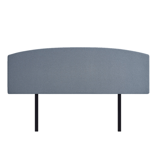 Linen Fabric King Bed Curved Headboard Bedhead - Berlin Blue - Cosy Abode