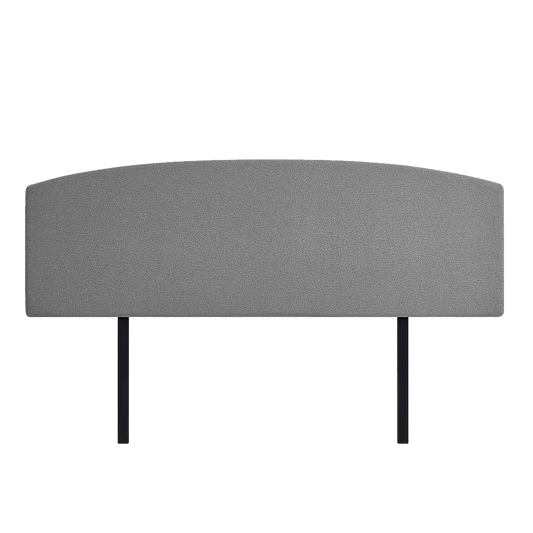 Linen Fabric King Bed Curved Headboard Bedhead - Night Ash - Cosy Abode
