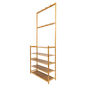 Large Wooden 5 Tiers Hat Coat Stand Clothes Shoe Rack Hanger Hooks Shelf Storage - Cosy Abode