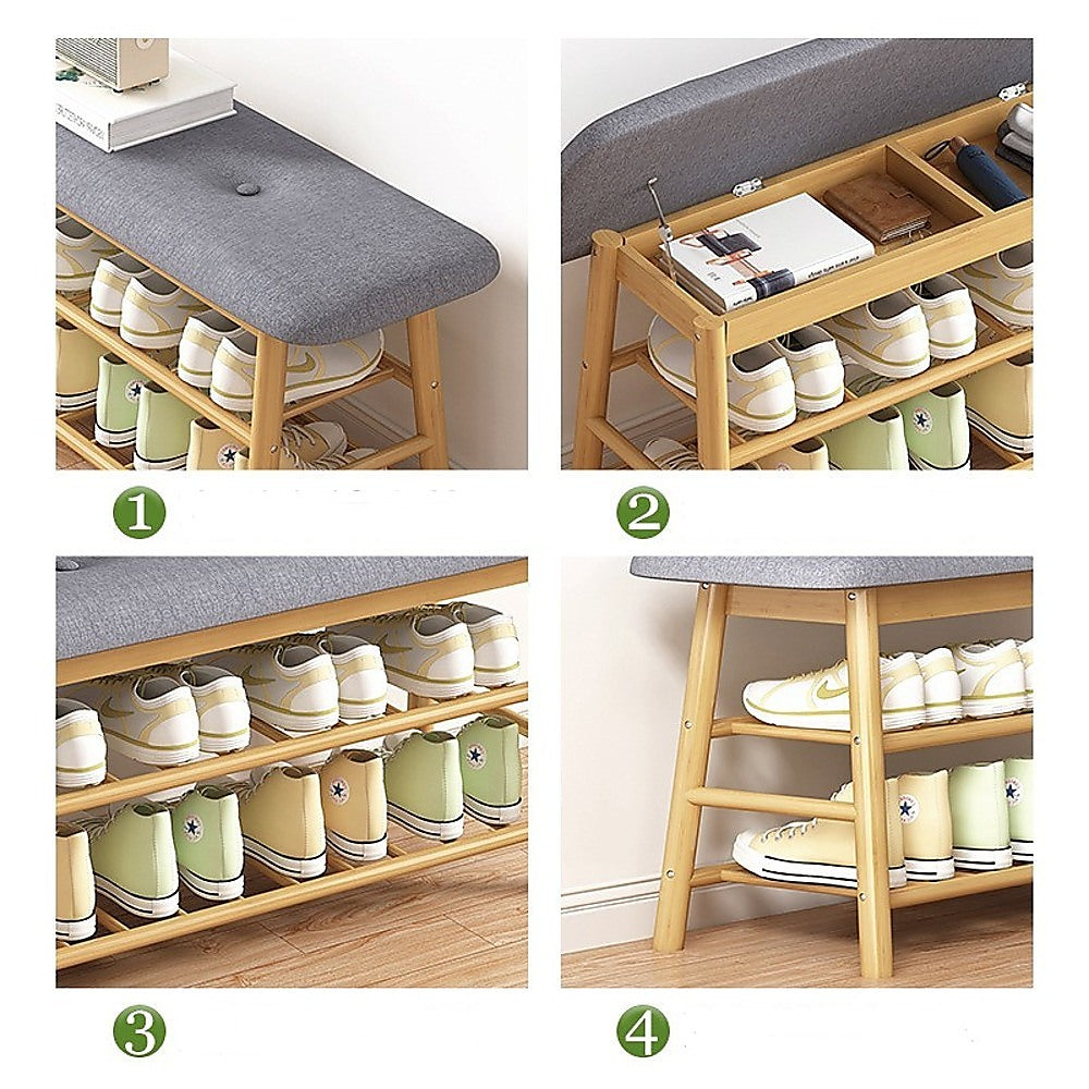 Shoe Stool Storage Rack Cabinet Multifunctional Space Saving - Cosy Abode