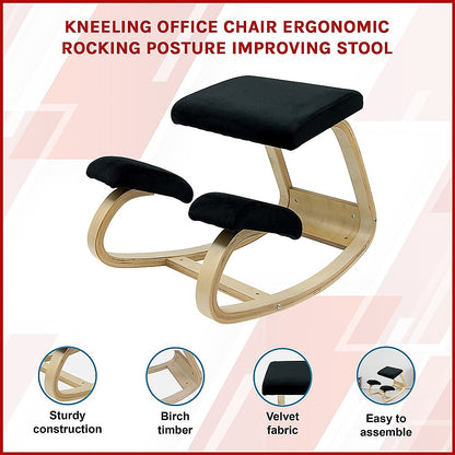 Kneeling Office Chair Ergonomic Rocking Posture Improving Stool - Cosy Abode